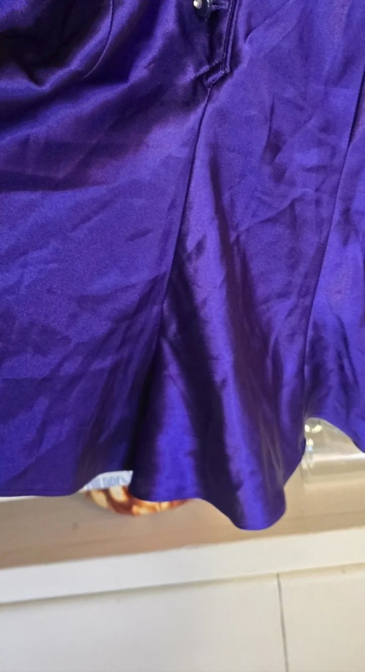 Cacique Vintage Purple Satin Romper Short Nightgown Medium